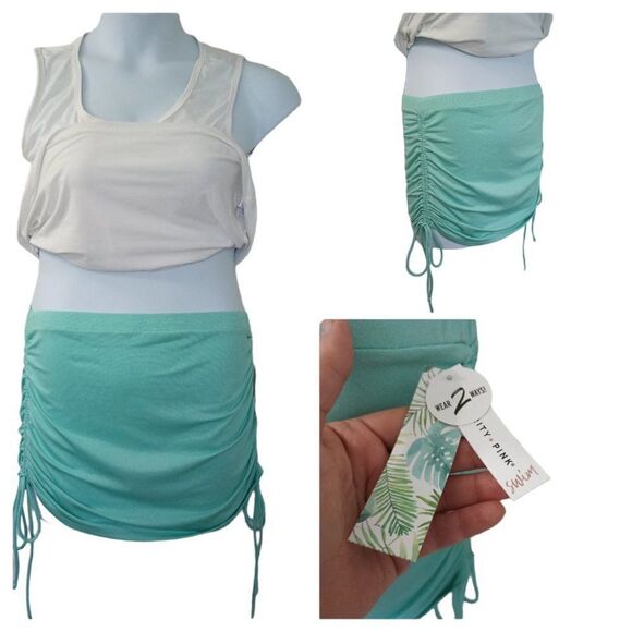 Metallic Swim Skirt or‎ Top Mint Green Size XL - Picture 3 of 3